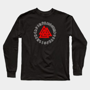 Triscalion Red White Runes Long Sleeve T-Shirt